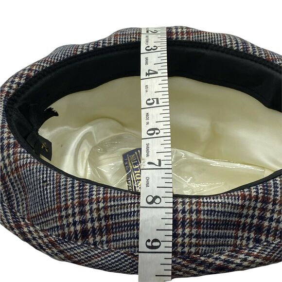 Pendleton Fedora Hat Grandpa Gray Navy Brown Plaid Virgin Wool Fitted Size 7-1/8 - Picture 11 of 16